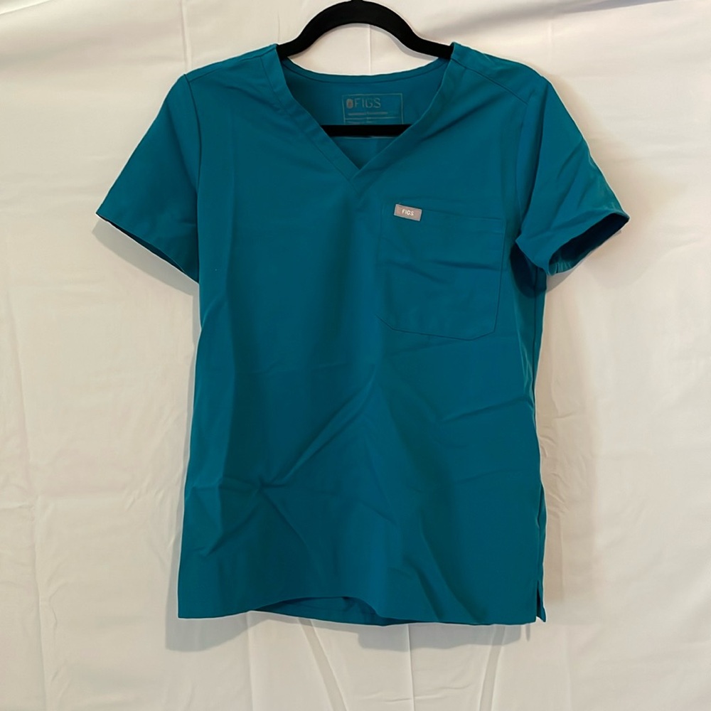 FIGS Caribbean Blue Catarina™ - One-Pocket Scrub Top - XS